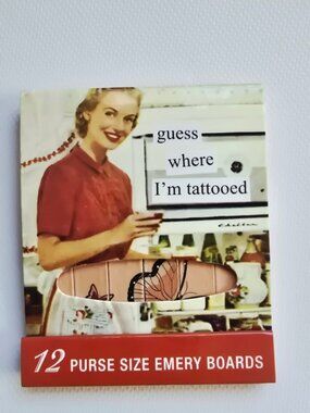 Anne Taintor Guess Where I'm Tattooed 12 Mini Nail Files Butterfly Emery Boards